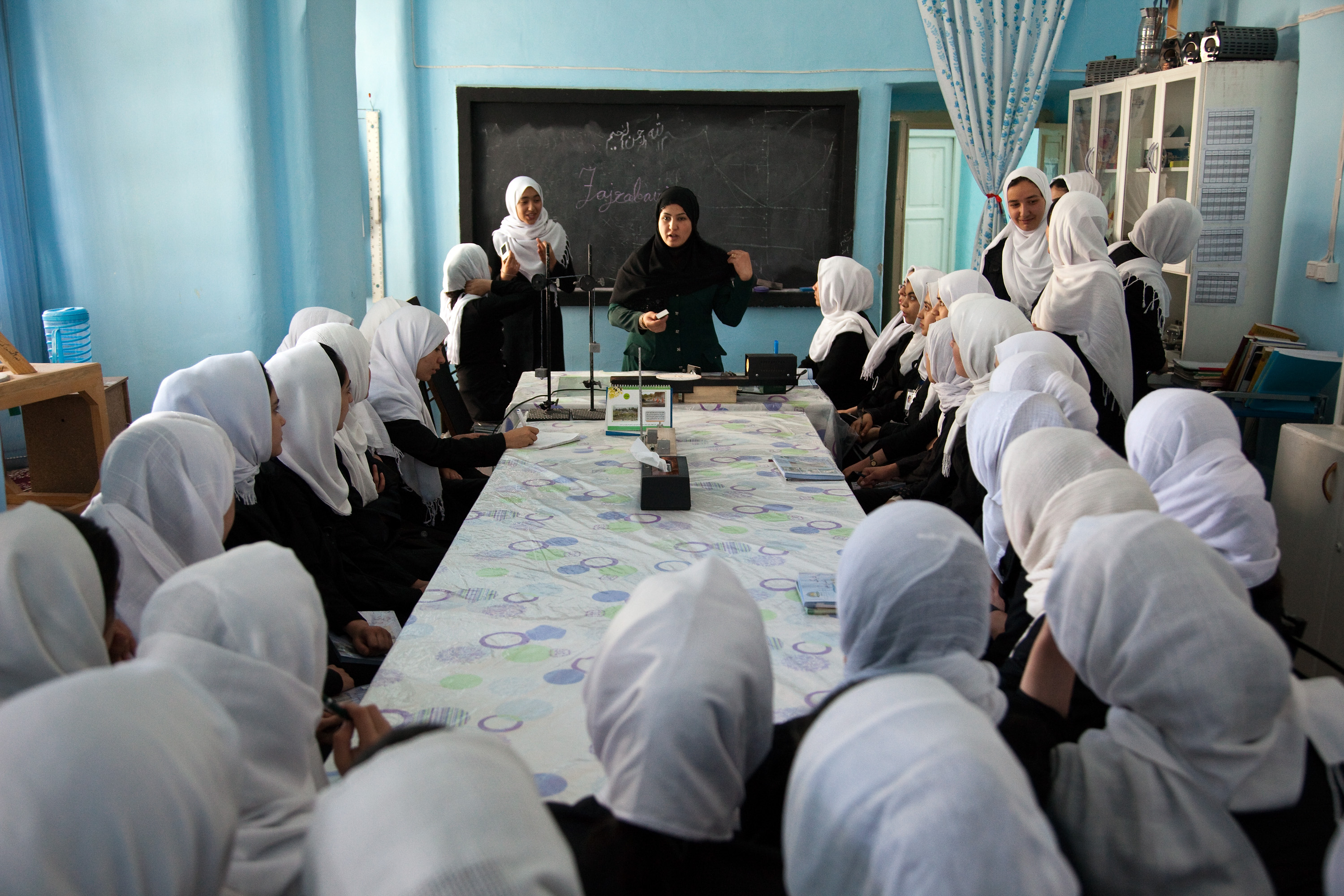 Afghan Girls in a Classroom