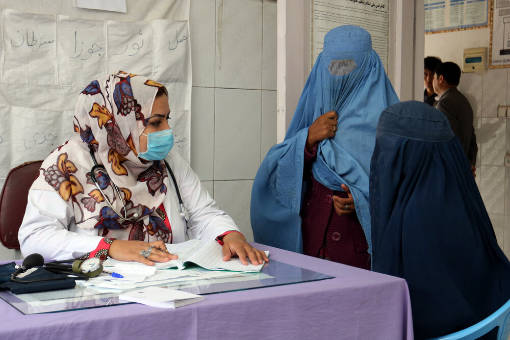Doctor and patients in Afghanistan