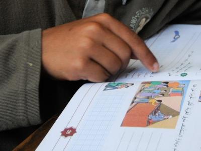 boy reading book